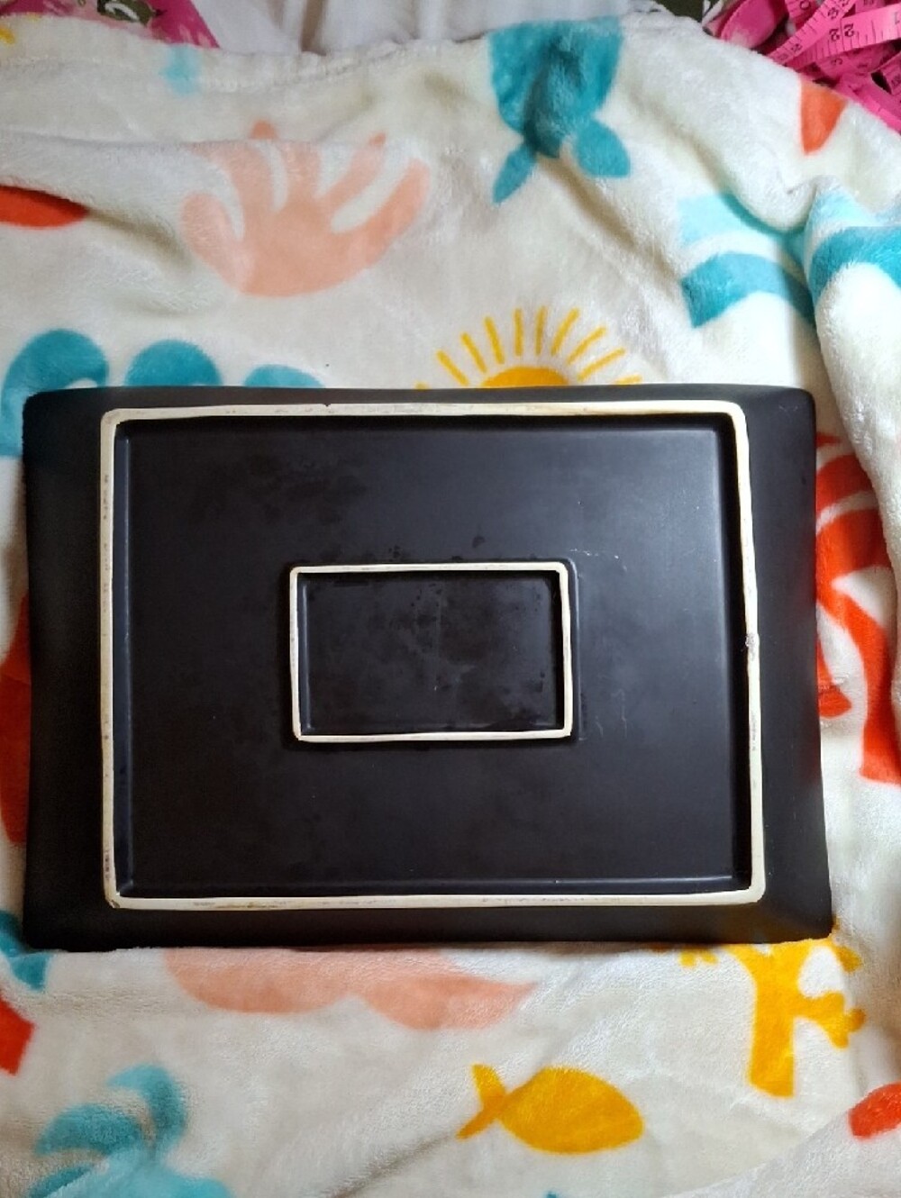 Green Rectangular Ceramic Serving Tray - Picture 2 of 4